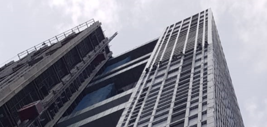 Rope Access Curtain Wall Installation Singapore